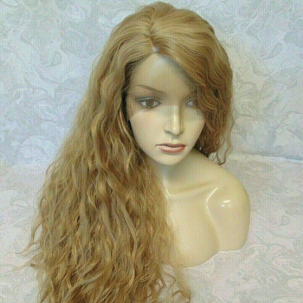 Lace Front, 3.5" Part, Dk Blonde Long Wavy Wig - Picture 1 of 13